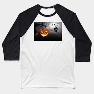 Halloween Night Landscape Baseball T-Shirt